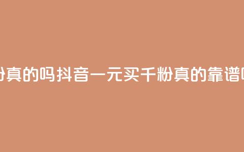 抖音1元1000粉真的吗 - 抖音一元买千粉真的靠谱吗! 第1张 抖音1元1000粉真的吗 - 抖音一元买千粉真的靠谱吗! 第1张