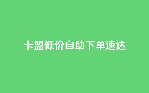 卡盟低价自助下单速达 第1张 卡盟低价自助下单速达 第1张