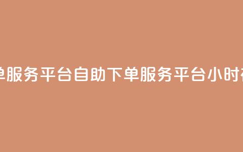 24自助下单服务平台(自助下单服务平台 24小时在线下单) 第1张 24自助下单服务平台(自助下单服务平台 24小时在线下单) 第1张