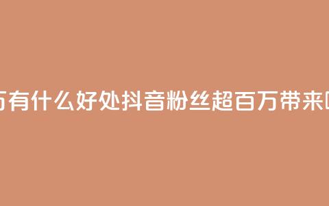 抖音粉丝破百万有什么好处 - 抖音粉丝超百万带来哪些好处?~ 第1张 抖音粉丝破百万有什么好处 - 抖音粉丝超百万带来哪些好处?~ 第1张