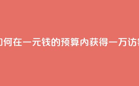 如何在一元钱的预算内获得一万访客? 第1张 如何在一元钱的预算内获得一万访客? 第1张