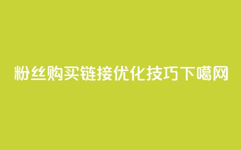 粉丝购买链接优化技巧 第1张 粉丝购买链接优化技巧 第1张