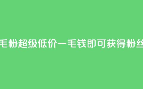 低价Ks一毛1000粉(超级低价,一毛钱即可获得1000粉丝) 第1张 低价Ks一毛1000粉(超级低价,一毛钱即可获得1000粉丝) 第1张