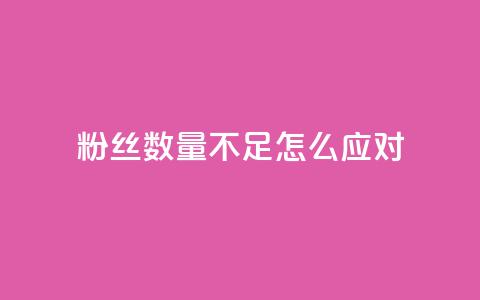 粉丝数量不足怎么应对 第1张 粉丝数量不足怎么应对 第1张