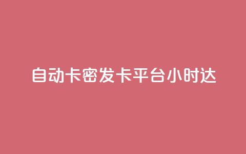 自动卡密发卡平台24小时达 第1张 自动卡密发卡平台24小时达 第1张