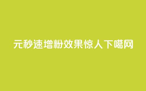 1元秒速增粉1000,效果惊人 第1张 1元秒速增粉1000,效果惊人 第1张
