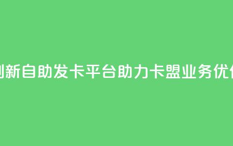 创新自助发卡平台,助力卡盟业务优化 第1张 创新自助发卡平台,助力卡盟业务优化 第1张
