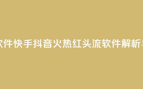 快手抖音红头流软件 - 快手抖音火热红头流软件解析与使用指南~ 第1张 快手抖音红头流软件 - 快手抖音火热红头流软件解析与使用指南~ 第1张