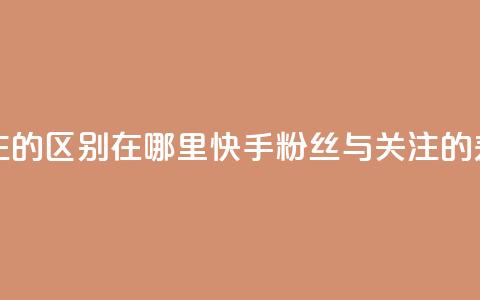 快手粉丝和关注的区别在哪里 - 快手粉丝与关注的差异解析~ 第1张 快手粉丝和关注的区别在哪里 - 快手粉丝与关注的差异解析~ 第1张