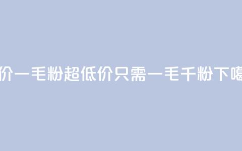 低价Ks一毛1000粉(超低价Ks只需一毛千粉!) 第1张 低价Ks一毛1000粉(超低价Ks只需一毛千粉!) 第1张