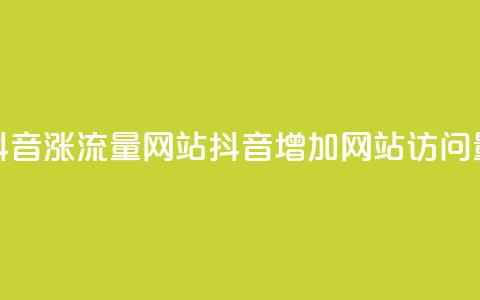 抖音涨流量网站(抖音增加网站访问量) 第1张 抖音涨流量网站(抖音增加网站访问量) 第1张