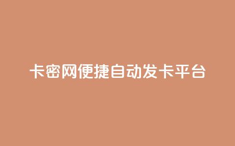 卡密网——便捷自动发卡平台 第1张 卡密网——便捷自动发卡平台 第1张