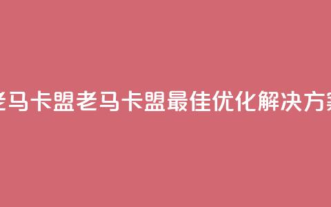 老马卡盟(老马卡盟:最佳SEO优化解决方案) 第1张 老马卡盟(老马卡盟:最佳SEO优化解决方案) 第1张