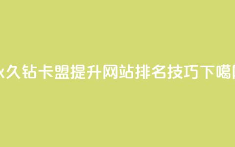 永久钻卡盟	，提升网站排名技巧  第1张