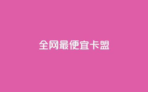 全网最便宜卡盟 - 全网最低价的卡盟合作商家~  第1张