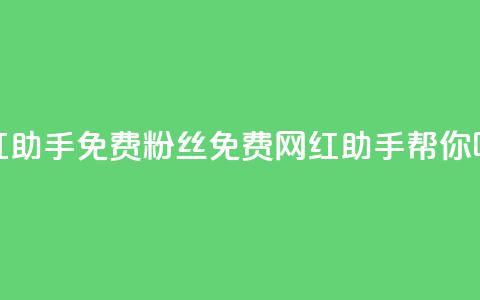 网红助手免费粉丝(免费网红助手帮你吸粉) 第1张 网红助手免费粉丝(免费网红助手帮你吸粉) 第1张