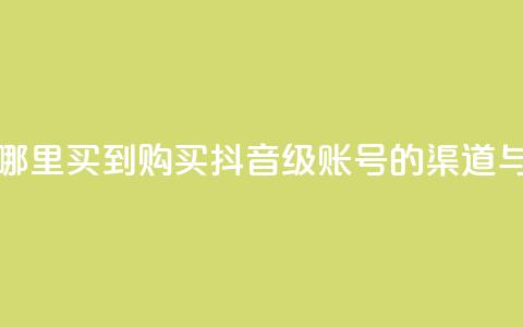 抖音60级账号能在哪里买到 - 购买抖音60级账号的渠道与技巧分析！  第1张