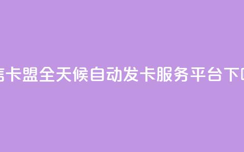 微信卡盟全天候自动发卡服务平台 第1张 微信卡盟全天候自动发卡服务平台 第1张