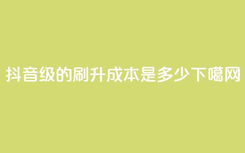 抖音50级的刷升成本是多少？  第1张