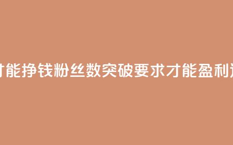 粉丝要达到多少才能挣钱 - 粉丝数突破要求才能盈利，达标数字是？~  第1张