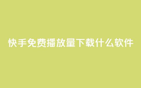 快手免费播放量下载什么软件 - 获取快手视频免费播放量的利器! 第1张 快手免费播放量下载什么软件 - 获取快手视频免费播放量的利器! 第1张
