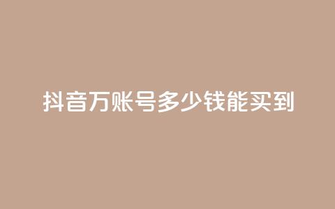 抖音100万账号多少钱能买到 - 抖音百万账号市场价揭秘与购买指南! 第1张 抖音100万账号多少钱能买到 - 抖音百万账号市场价揭秘与购买指南! 第1张