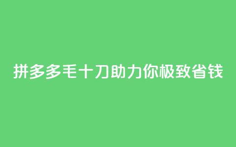 拼多多1毛十刀助力你，极致省钱！  第1张