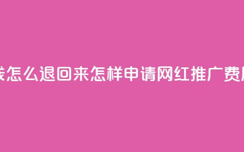 网红助力的钱怎么退回来 - 怎样申请网红推广费用退款! 第1张 网红助力的钱怎么退回来 - 怎样申请网红推广费用退款! 第1张