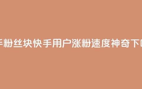 快手粉丝1块(快手用户涨粉速度神奇!) 第1张 快手粉丝1块(快手用户涨粉速度神奇!) 第1张