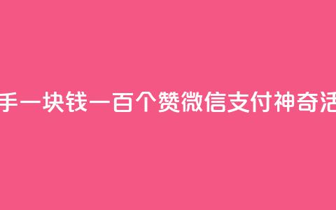 快手一块钱一百个赞微信支付神奇活动 第1张 快手一块钱一百个赞微信支付神奇活动 第1张