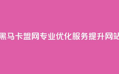 黑马卡盟网 -  专业SEO优化服务 提升网站排名。 第1张
