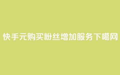 快手1元购买粉丝增加服务 第1张 快手1元购买粉丝增加服务 第1张