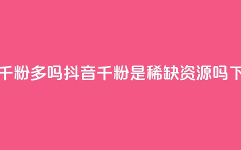 抖音千粉多吗(抖音千粉是稀缺资源吗) 第1张 抖音千粉多吗(抖音千粉是稀缺资源吗) 第1张