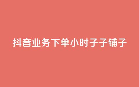 抖音业务下单24小时子子铺子 - 抖音快速下单助力24小时子铺新体验。  第1张