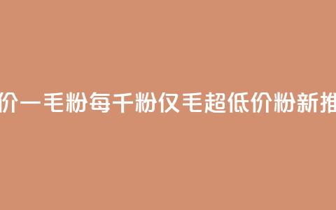 低价Ks一毛1000粉(每千粉仅1毛，超低价KS粉新推荐！)  第1张