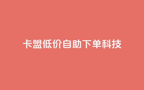卡盟低价自助下单科技 - 卡盟提供便捷低价自助下单服务~ 第1张 卡盟低价自助下单科技 - 卡盟提供便捷低价自助下单服务~ 第1张