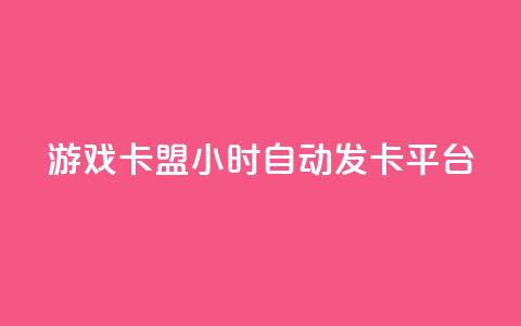 游戏卡盟24小时自动发卡平台 - 24小时自动发卡，游戏卡盟平台全新升级！  第1张