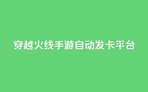 穿越火线手游自动发卡平台 - 穿越火线手游发卡平台自动发卡服务优势! 第1张 穿越火线手游自动发卡平台 - 穿越火线手游发卡平台自动发卡服务优势! 第1张