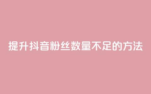 提升抖音粉丝数量不足500的方法 第1张 提升抖音粉丝数量不足500的方法 第1张