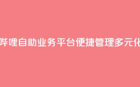 哔哩哔哩自助业务平台	，便捷管理多元化业务  第1张