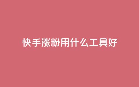 快手涨粉用什么工具好 - 快手增粉利器大揭秘。  第1张
