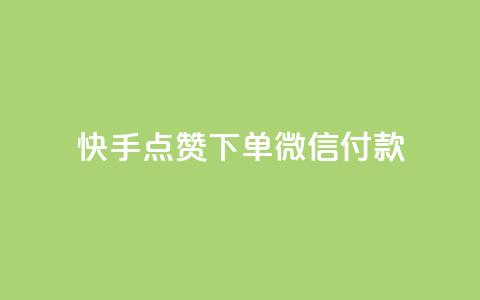 快手点赞下单微信付款 - 空间赞24小时自助下单网站  第1张