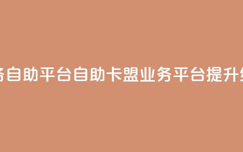 卡盟业务自助平台(自助卡盟业务平台提升经营效率) 第1张 卡盟业务自助平台(自助卡盟业务平台提升经营效率) 第1张