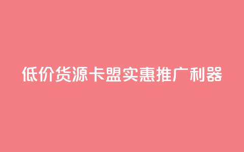 低价货源卡盟	，实惠推广利器  第1张
