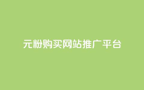 1元1000粉 购买网站 推广平台  第1张