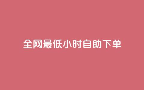 全网最低24小时自助下单 - 全网24小时最低价格快速下单服务！  第1张