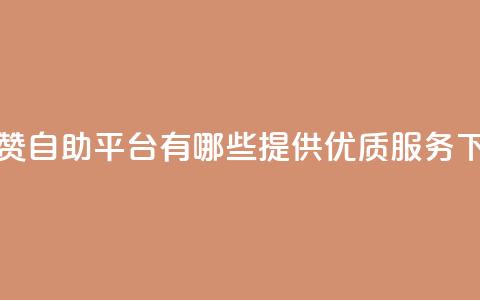 快手赞自助平台有哪些，提供优质服务！  第1张