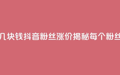 抖音涨一个粉丝几块钱 - 抖音粉丝涨价揭秘:每个粉丝值多少钱~ 第1张 抖音涨一个粉丝几块钱 - 抖音粉丝涨价揭秘:每个粉丝值多少钱~ 第1张