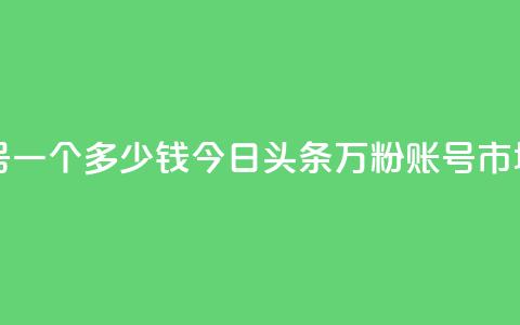今日头条万粉账号一个多少钱 - 今日头条万粉账号市场价格揭秘! 第1张 今日头条万粉账号一个多少钱 - 今日头条万粉账号市场价格揭秘! 第1张