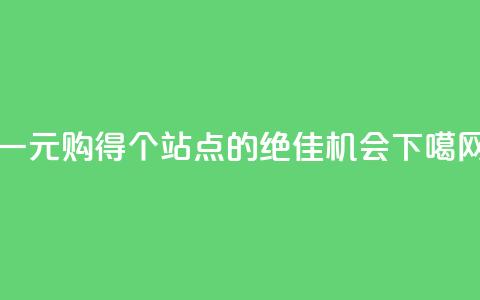 一元购得100个ks站点的绝佳机会 第1张 一元购得100个ks站点的绝佳机会 第1张